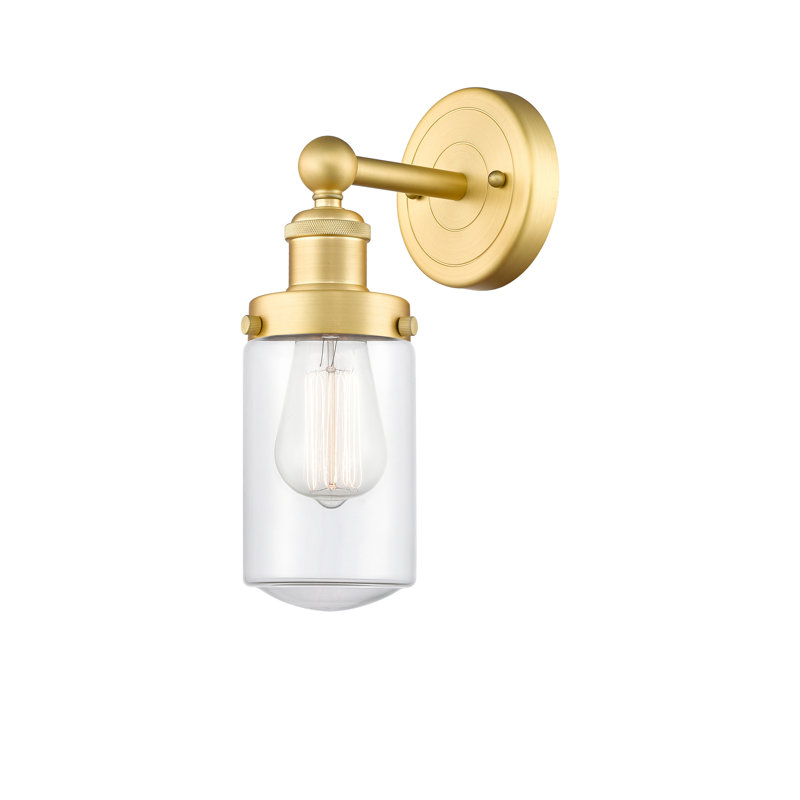 Cantril Armed Sconce, Clear, Satin Gold