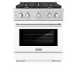 ZLINE 30" Paramount Dual Fuel White Matte Door Range w/ 4 Burners & Convection Oven (SDR-WM-30)