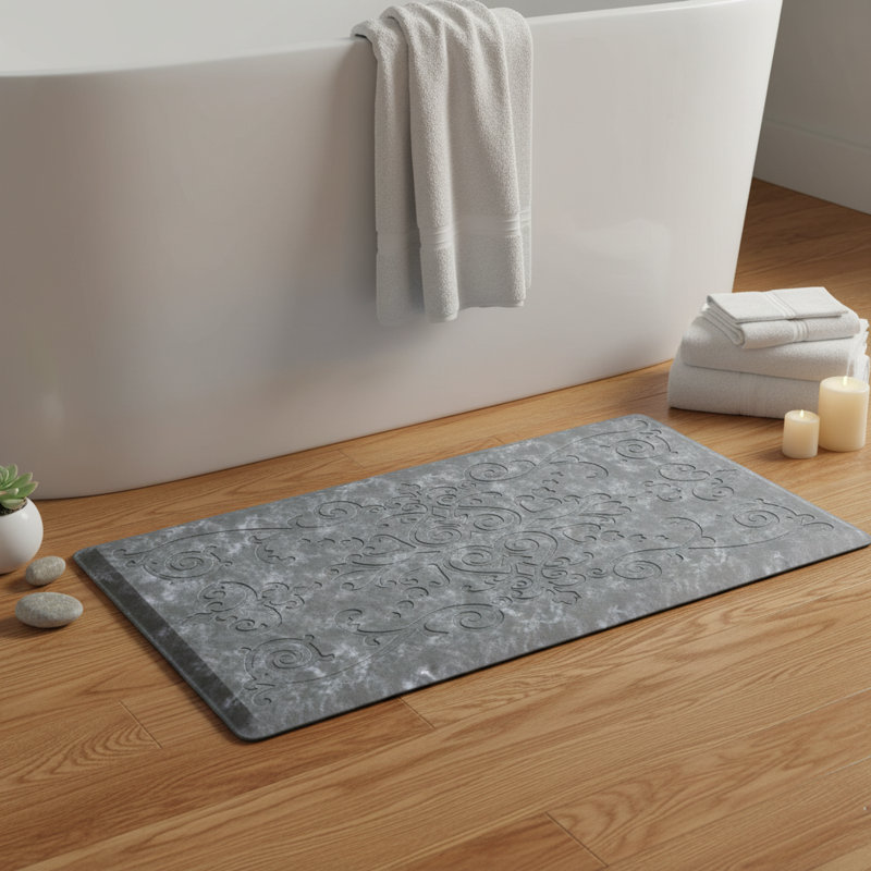 Tapis de sol anti-fatigue, Rectangle 1 pi 8 po x 3 pi 3 po, Bleu marine
