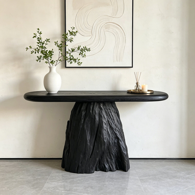 Wabi-Sabi Solid Wood Entryway Console Table