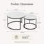 Ensemble de 2 tables basses rondes gigognes, dessus en marbre, structure en métal blanc-2050257166