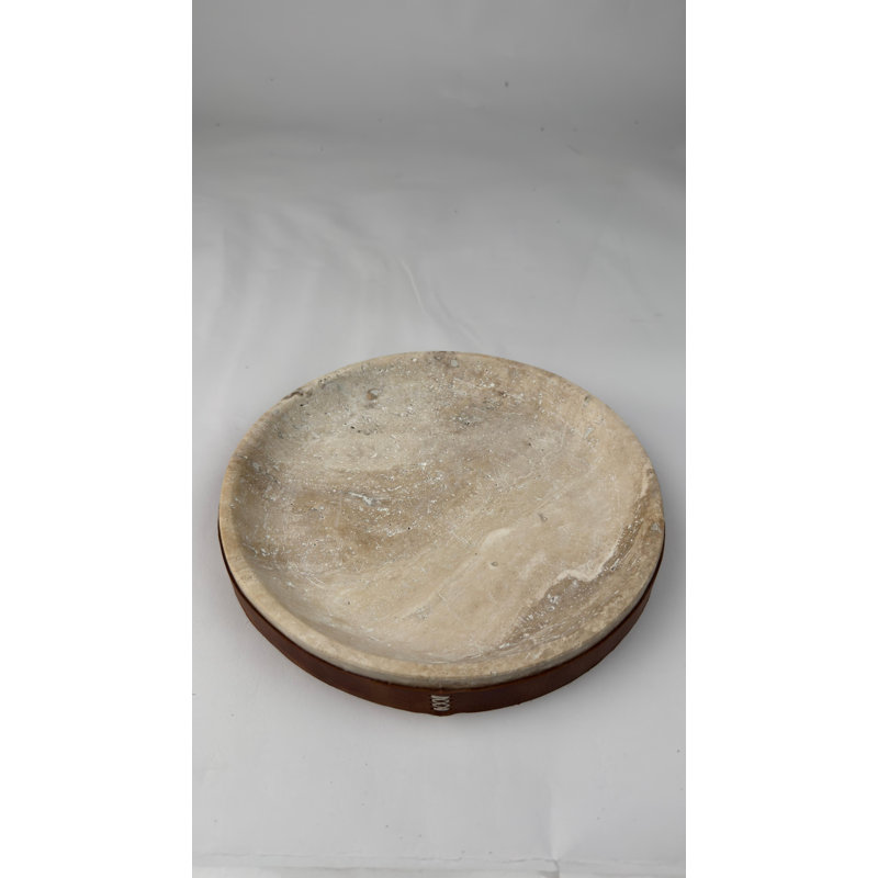  Assiette de service en cuir travertin