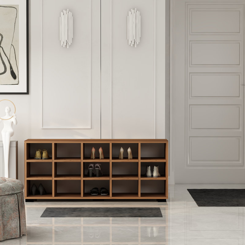Lueretha 15 Pair Shoe Storage Bench