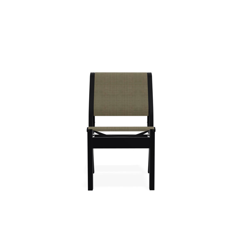 Chaise d'appoint empilable en polymère de qualité marine Leeward Sling, Pierre Elevation, Noir