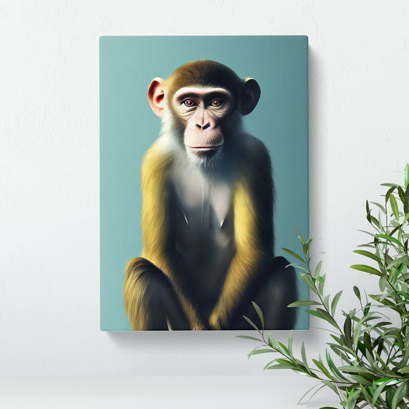 A Monkey Portrait No.3 - Wrapped Canvas, 60cm H x 40cm W x 3cm D