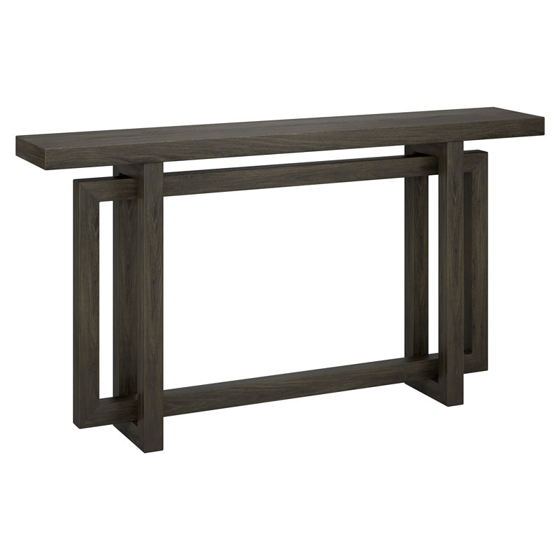 Breslow 55" Wide Rectangular Console Table in Alder Brown, Alder Brown, 29.5" H x 55" W x 10" D