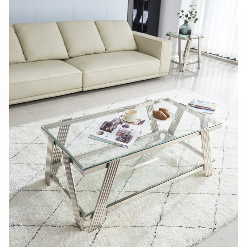 Ensemble de tables basses Modern, Argent argent