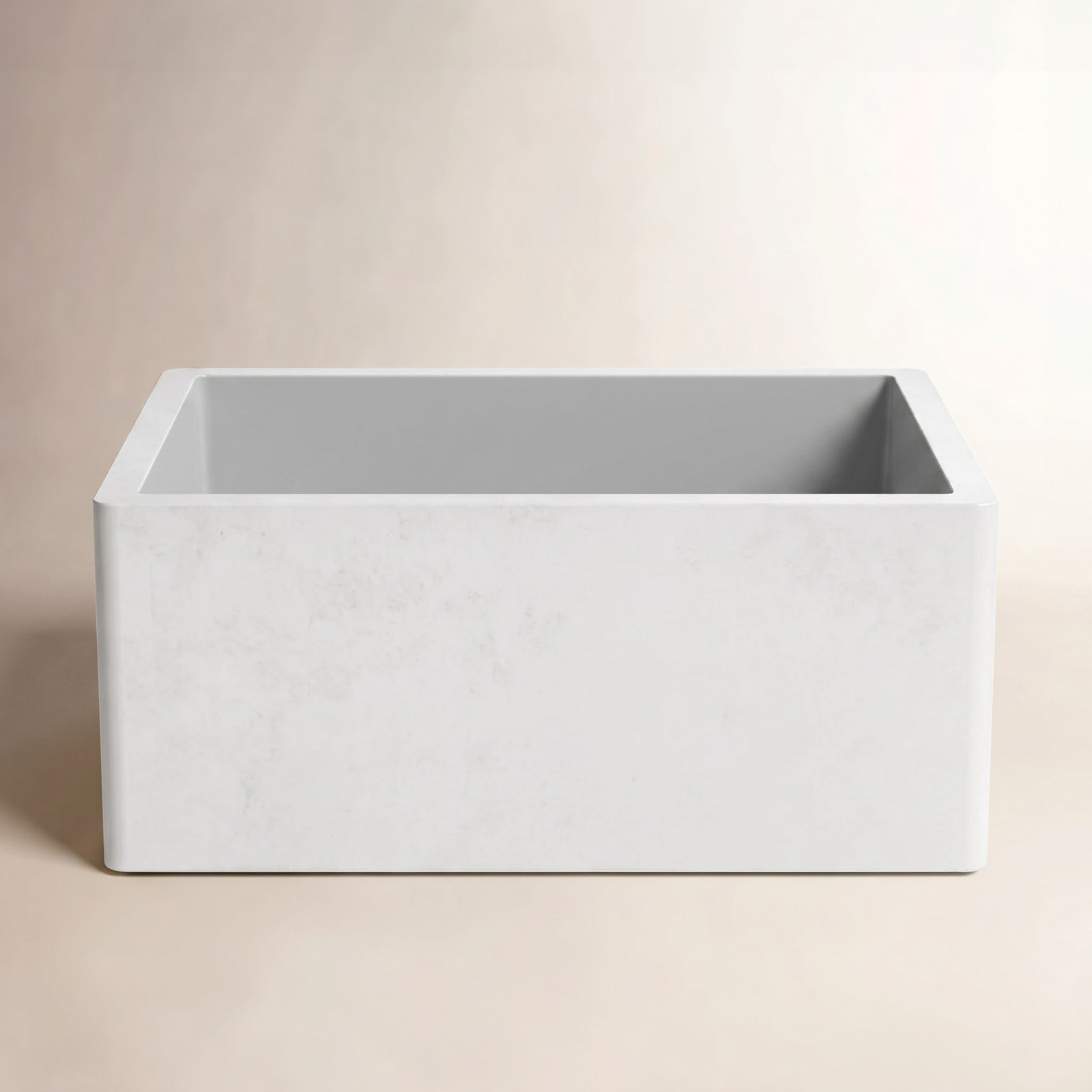 NativeStone Farmhouse 24" Concrete Sink, Pearl