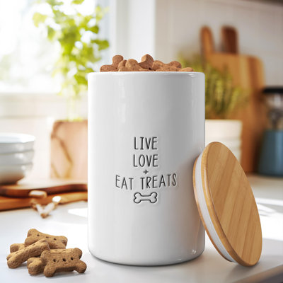 Large Airtight Dog Food Container With Lid, Cute Dog Food Can, Ceramic Dog Food Storage Container