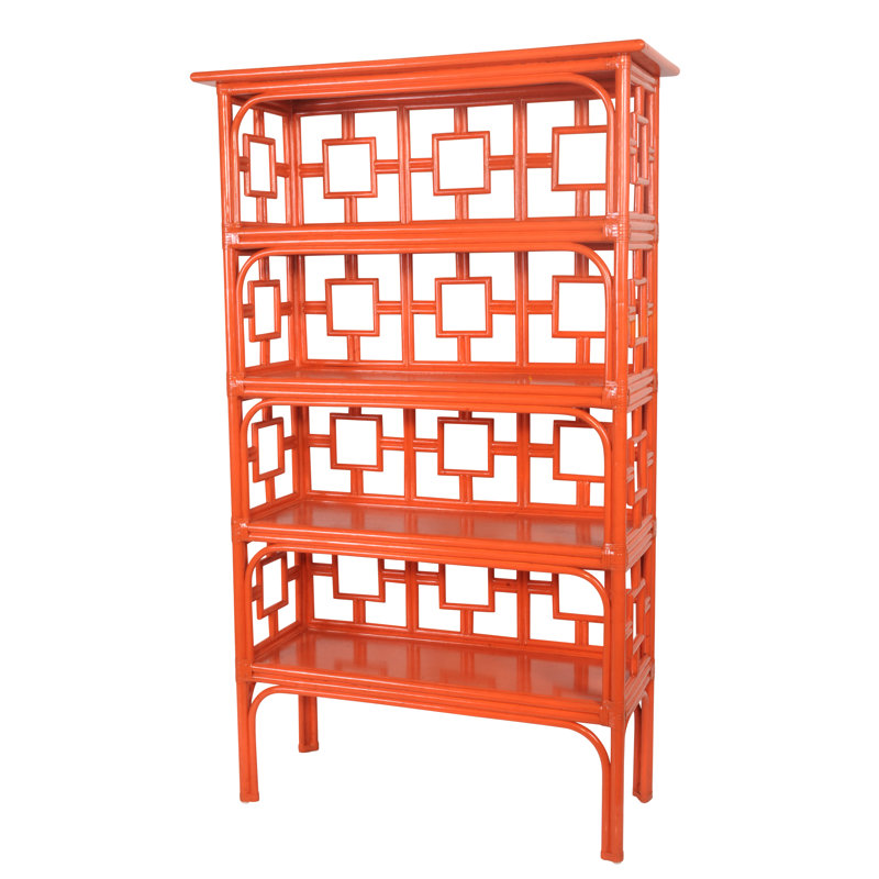 Sobe Etagere Bookcase, Citrus Orange