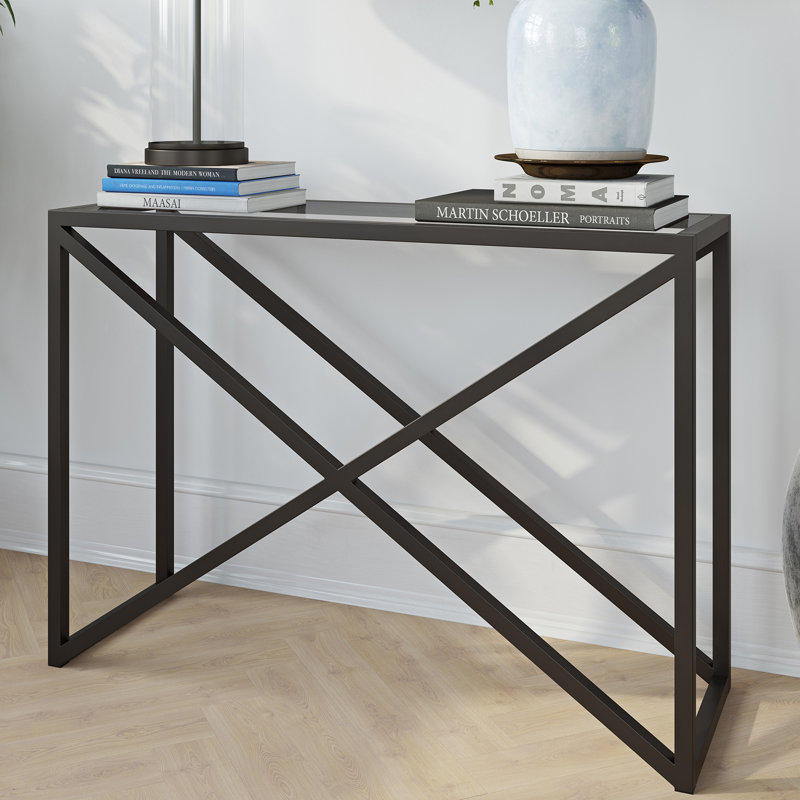 Calix Console Table, Blackened Bronze, 30" H x 42" W x 14" D