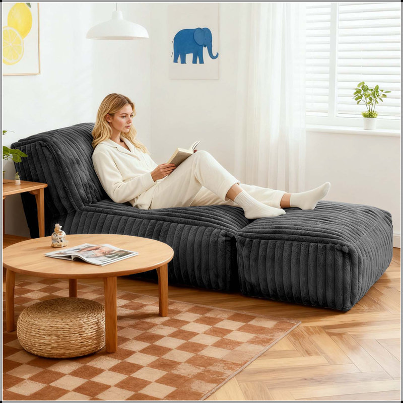 Chaise longue modulaire - Canapé-lit convertible, Gris foncé