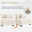 Canapé modulaire surdimensionné de 54,3 pouces avec accoudoirs très épais, conception ergonomique, velours côtelé doux de qualité supérieure, assemblage facile, beige