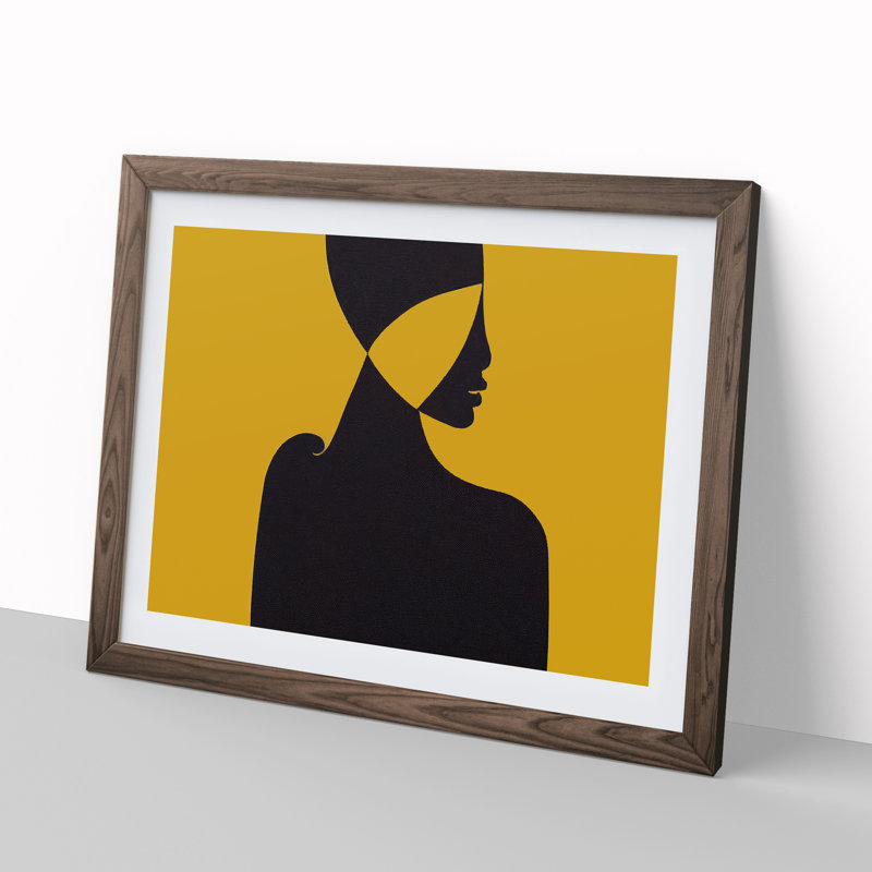 Silhouette Of A Woman Abstract - Single Picture Frame Print, 25cm H x 34cm W x 2cm D, Walnut Framed