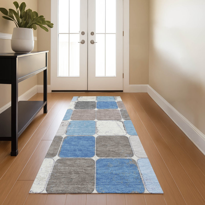 Premium Machine Washable Tiana Geometric Rug, Runner 2'3" x 7'6"