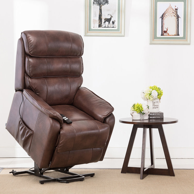 Whitely 82cm Wide Lift Assist Standard Recliner, Brown, Dual Motor Lift Assist