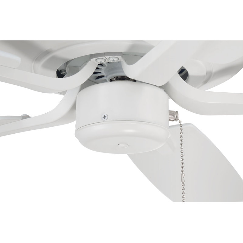 52'' Ceiling Fan, White With Beige Blades