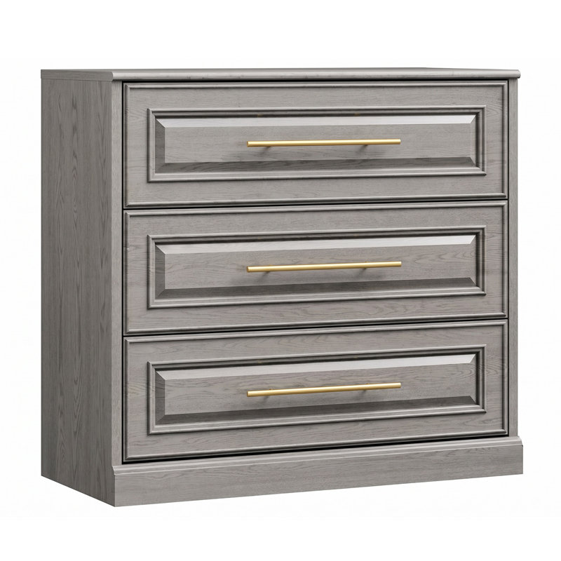 Commode 3 tiroirs, Gris