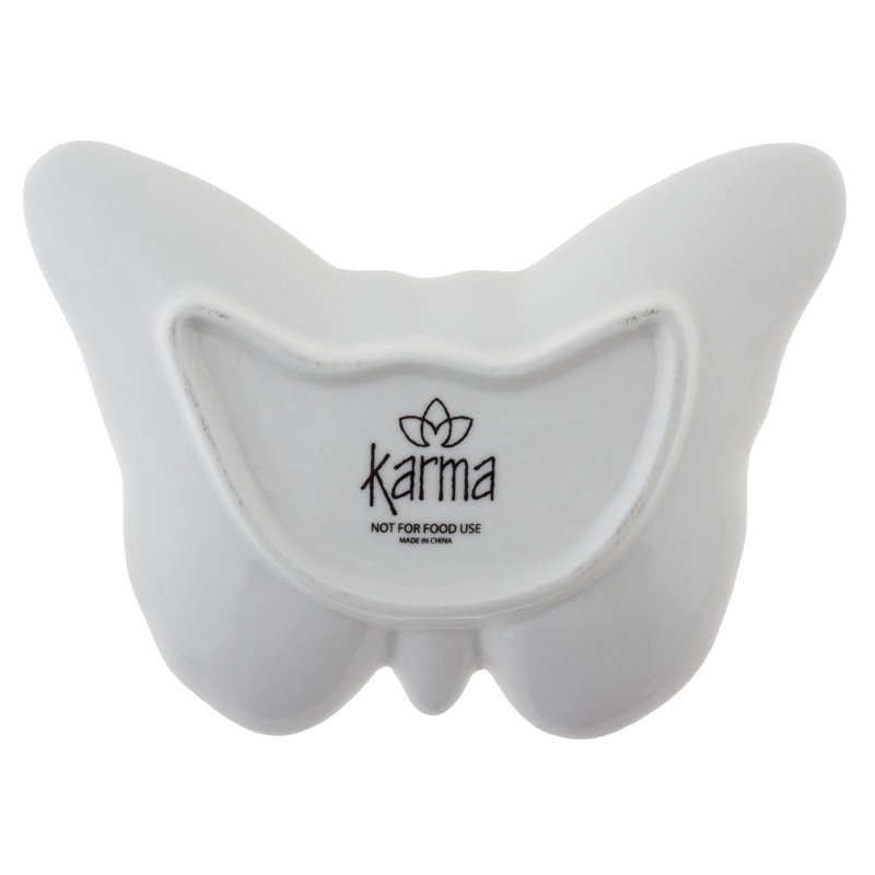 Plateau à bijoux papillon bohème noir et blanc