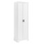 Armoire à linge en MDF pour salle de bain à deux portes, avec tablettes réglables et fixes-118739408