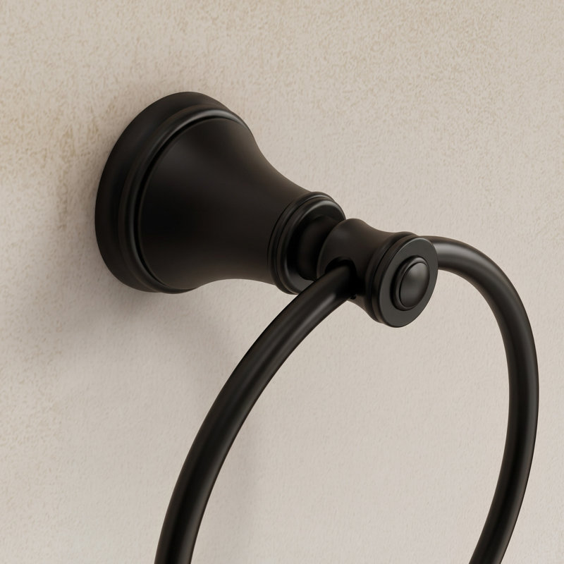 Anneau à serviettes mural en acier inoxydable, Matte Black