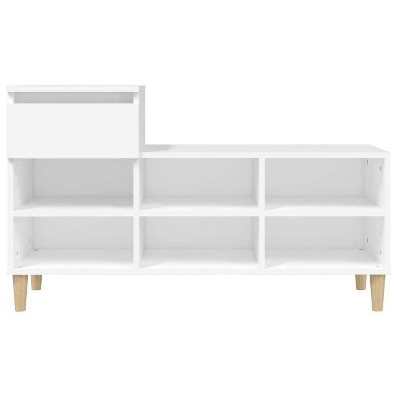 6 Pair Shoe Storage Cabinet, White
