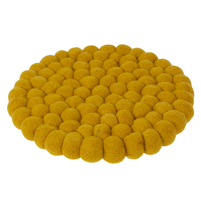 Round 5 Piece Coaster Set, Yellow