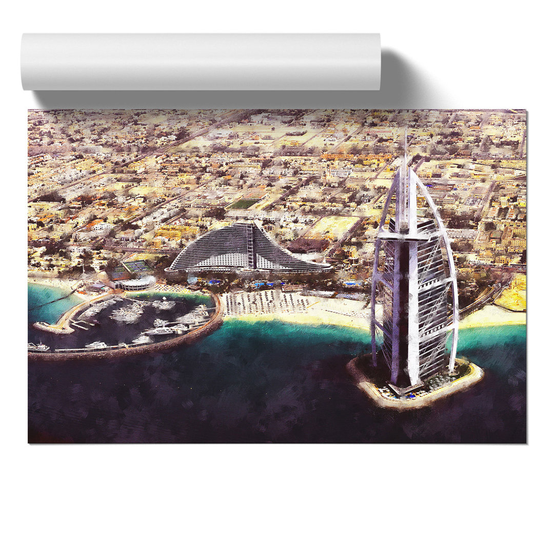 The Burj Al Arab in Dubai Painting - Frameless Print