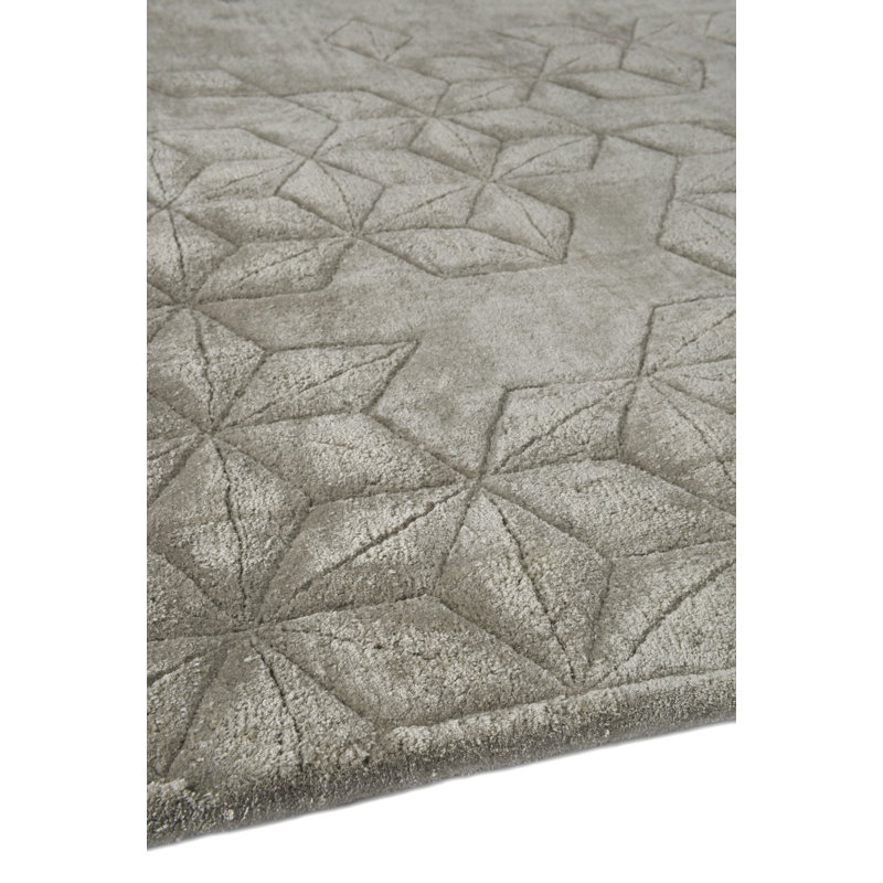 Helen Amy Murray Star Silk Oyster Area Rug, Rectangle 12' x 16'
