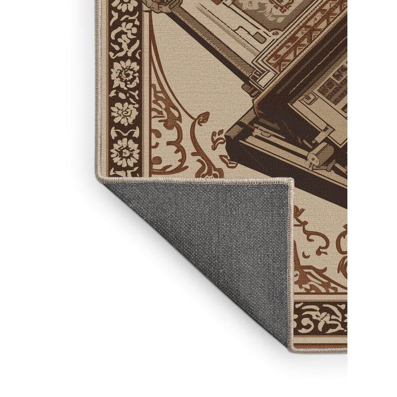Tapis oriental doux et moelleux à imprimé oriental brun Bleeker, 5 x 7