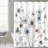 Floral Shower Curtain with Hooks Included