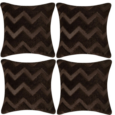 Faux Fur Chevron 18'' Throw Pillow Cover
