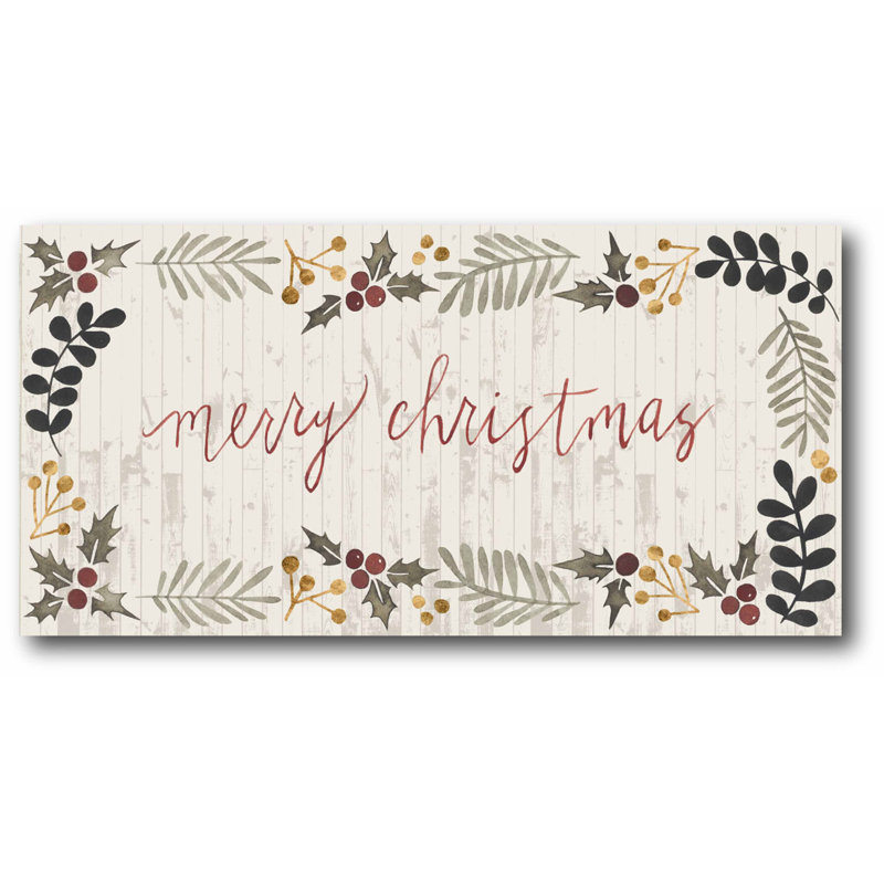 « merry christmas », art textuel sur toile