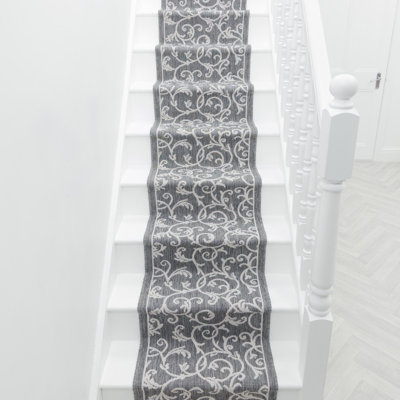 Stair Runner Damask Flatweave Area Rug