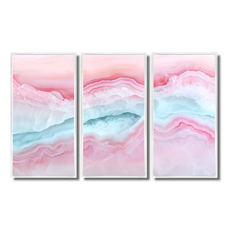 Ensemble de salon Agate Dream River III, H 32 po x l 48 po, Reproduction avec cadre flottant, Blanc