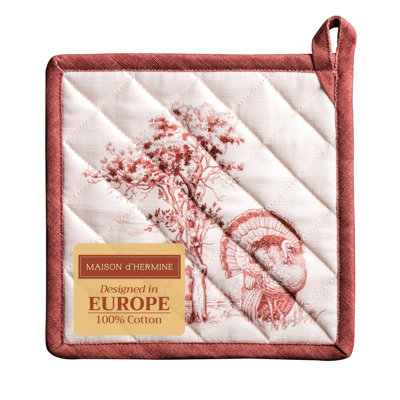 Maison d'Hermine Holy Jouy - Manique 100 % coton brun simple - 8 po x 8 po
