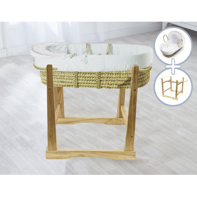 Butler Moses Basket With Stand , Mattress Pad Included