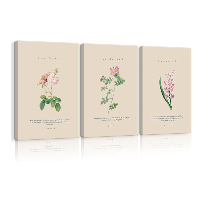3 Piece Wrapped Canvas Print, 60 cm H x 40 cm W