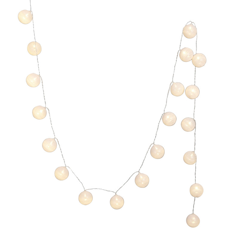 Fabric String Ball Lights With Plastic Cord And 20 Lights