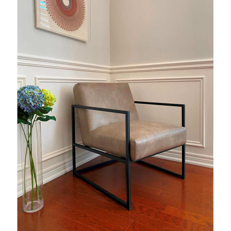 Chaise avec accoudoirs moderne Marilyn, Gris