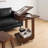 Solid Wood C-Shaped Rolling Side Table with 360° Adjustable Desktop and Laptop Stand