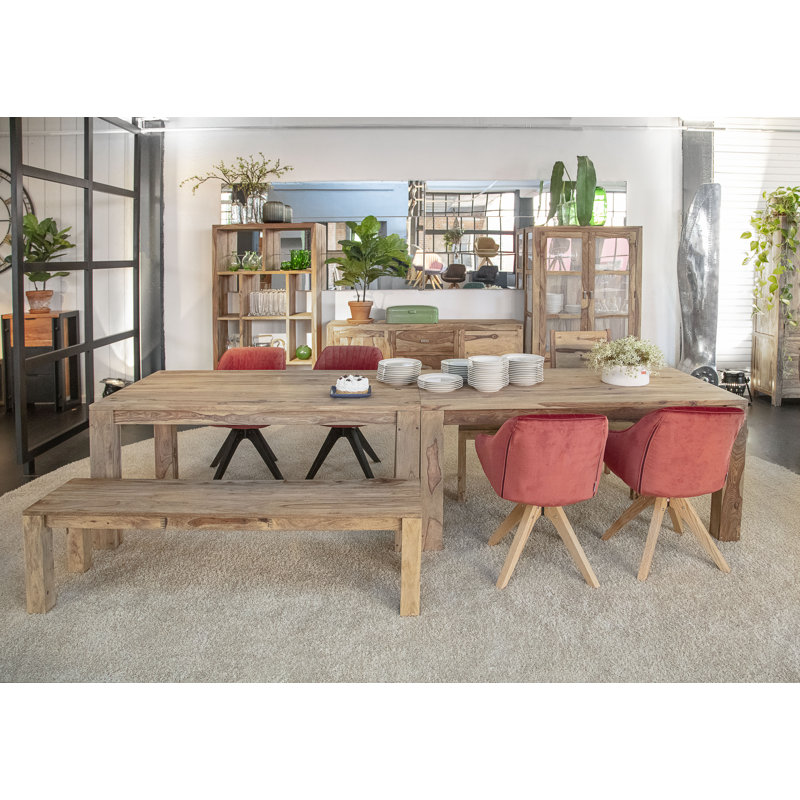 Rigid Solid Wood Bench, 45 cm H x 160 cm W x 40 cm D