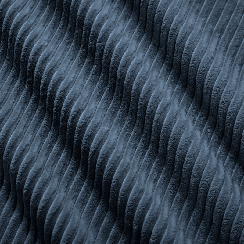 Canapé modulaire moderne en forme de L, tissu de velours côtelé à compression et sans assemblage, Bleu