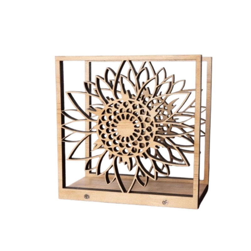 Décoration de table rustique en bois tournesol