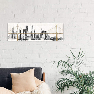 Bridge And Skyline by Avery Tillmon - Wrapped Canvas Panoramic Painting