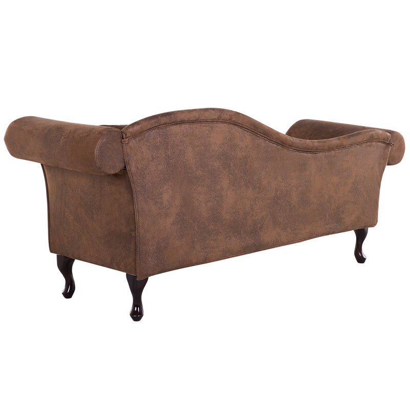 Canales Brown Faux Leather Chaise Lounge