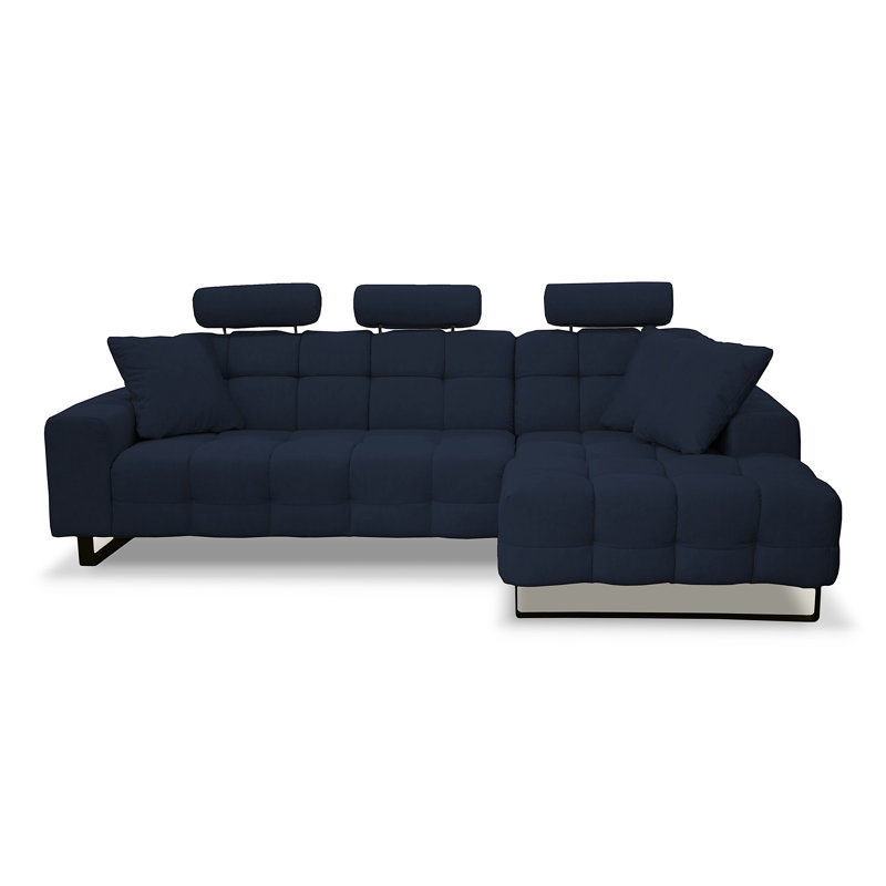 4 Seater Corner Sofa, Blue, Right Hand Facing