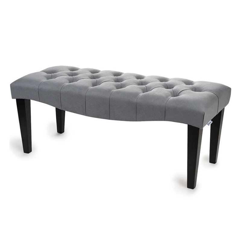 Bedroom Bench Ottoman, H45 x W80 x D30cm, Grey/Black