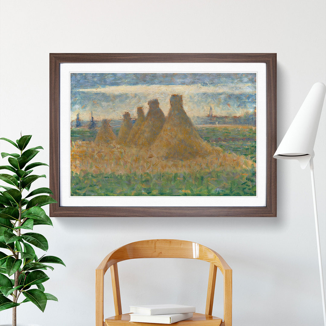Haystacks by Georges Seurat - Framed Print