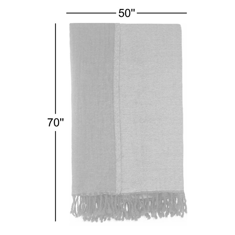 Merino Reversible Wool Throw, Navy/Blue